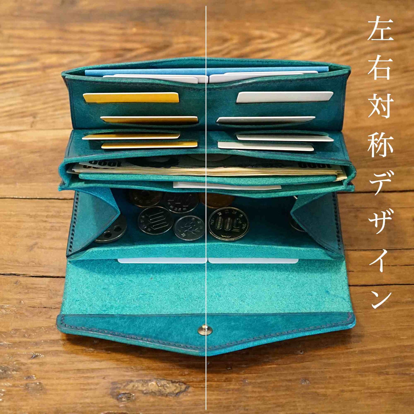 「カードが立つ/小銭が広がる」小さい長財布 stand up wallet GA/ graffi(スタンドアップウォレットGA/ グラフィー)