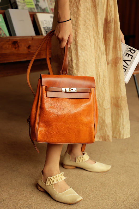 『受注生産』レザーリュック 本革バックパック イタリア植物タンニン鞣し