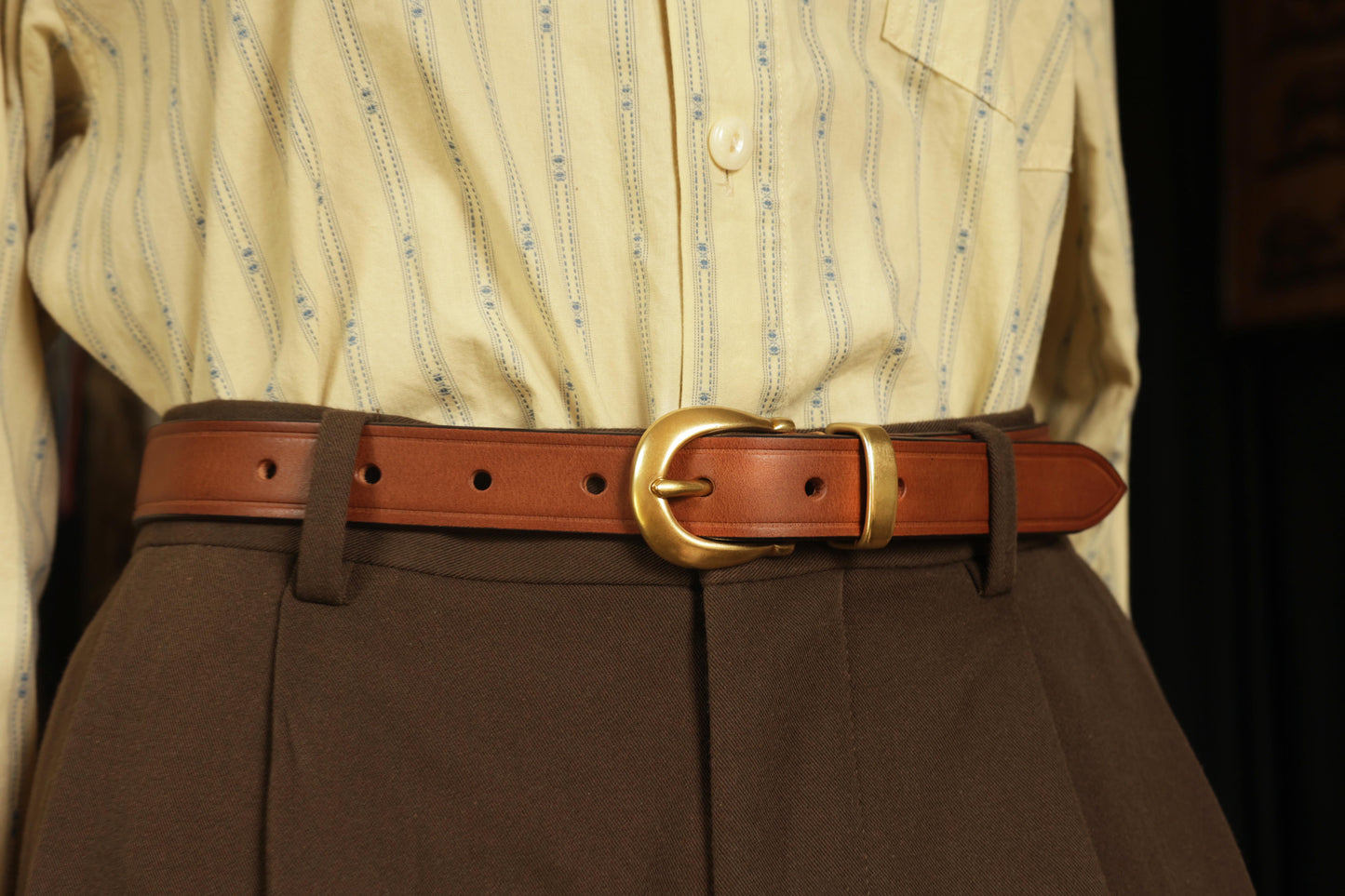 Women's leather belt 25mm Italian cowhide simple leather belt belt