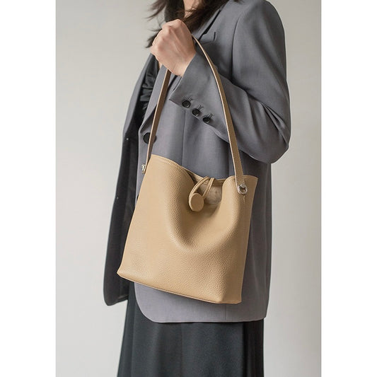 『受注生産』2WAY 本革バケツバッグ — 柔らか牛革のショルダー＆クロスボディ