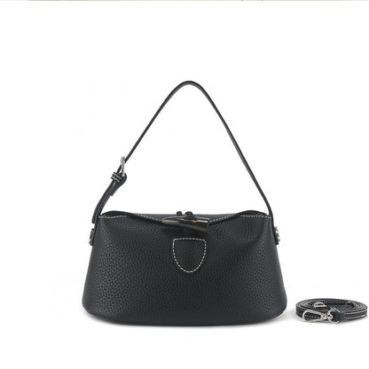 【受注生産】2WAY 牛革ホーンバックルバッグ — 手提げ＆斜め掛けのミニマルエディット