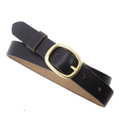 HORWEEN ホーウィン茶芯レザー  真鍮バックル ベルト  ユニセックス　28mm