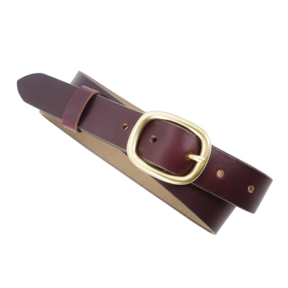 HORWEEN ホーウィン茶芯レザー  真鍮バックル ベルト  ユニセックス　28mm