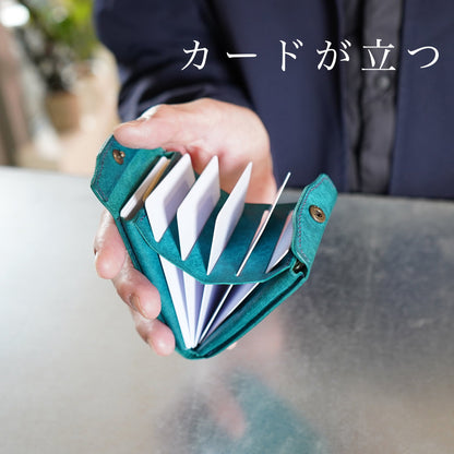 片手で瞬時に開き、カードが立つ！カードウォレット『スナップホルダー』
