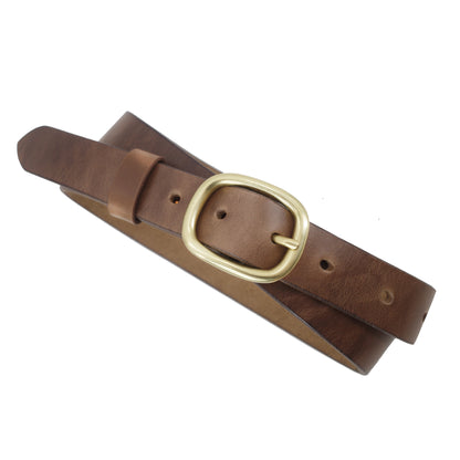 HORWEEN ホーウィン茶芯レザー  真鍮バックル ベルト  ユニセックス　28mm