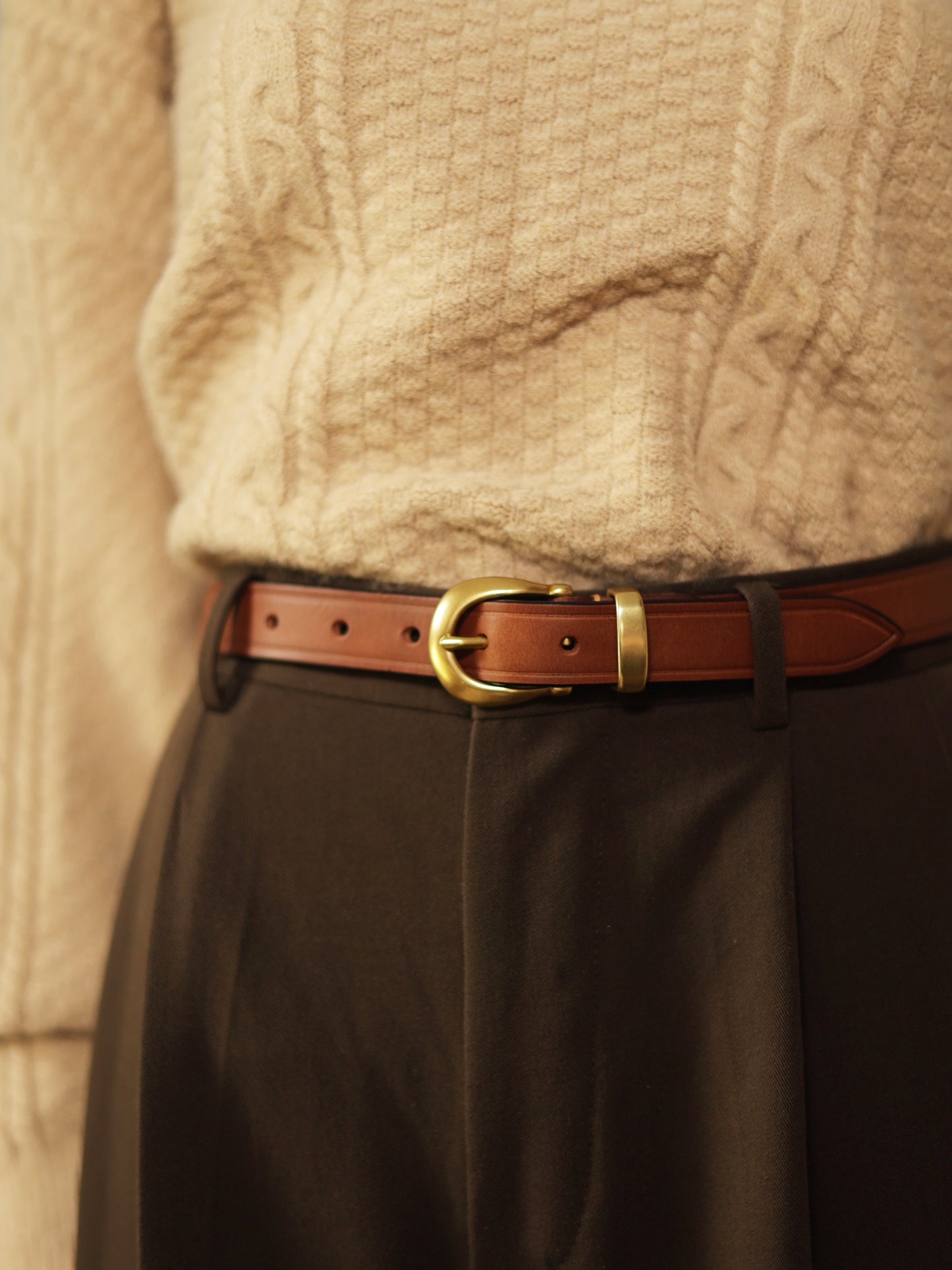 Women's leather belt 25mm Italian cowhide simple leather belt belt
