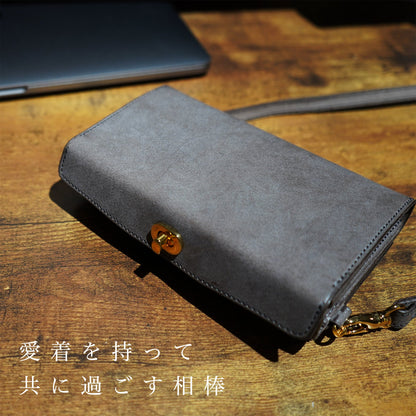 コンパクトにおでかけ！『1秒ショルダー®︎wallet』　秒でサクッと、片手だけでお支払い！スマホも入る！小さく速いお財布ショルダー