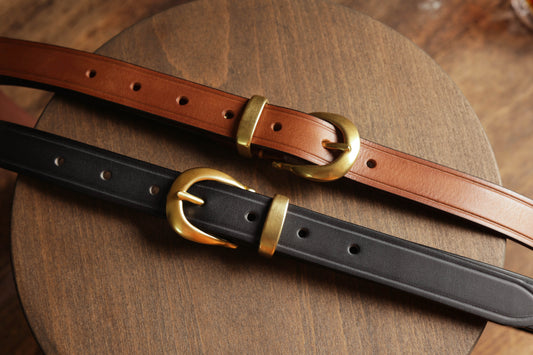 Women's leather belt 25mm Italian cowhide simple leather belt belt