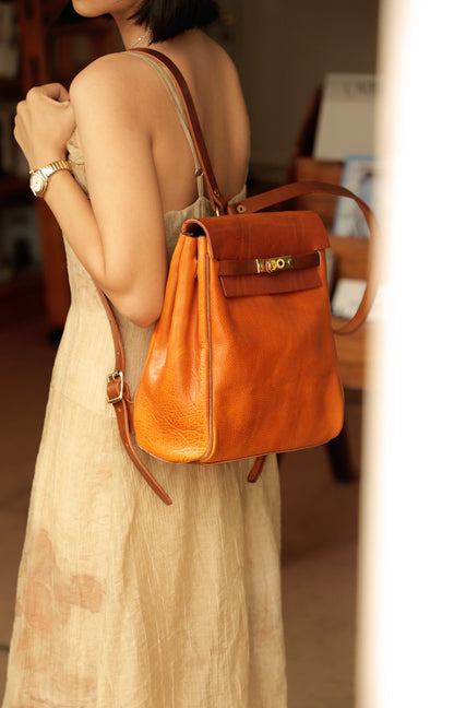 『受注生産』レザーリュック　本革バックパック　イタリア植物タンニン鞣し