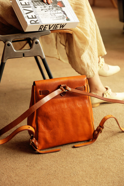 『受注生産』レザーリュック　本革バックパック　イタリア植物タンニン鞣し