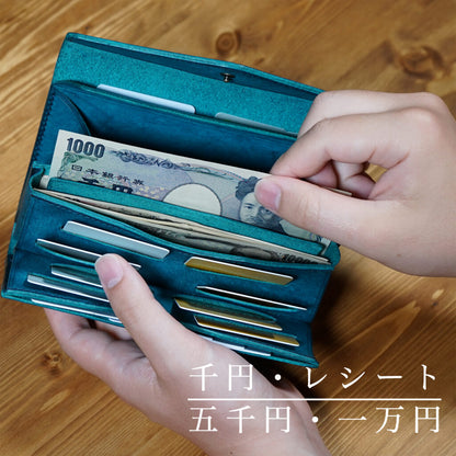 「カードが立つ／小銭が広がる」小さい長財布 stand up wallet GA/ graffi（スタンドアップウォレットGA/ グラフィー）