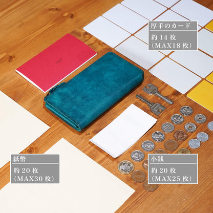 「1秒財布®︎」速い小さい薄い長財布 レジでモタつかず後ろを気にしない！カードが立つ、お札が噛まない新構造