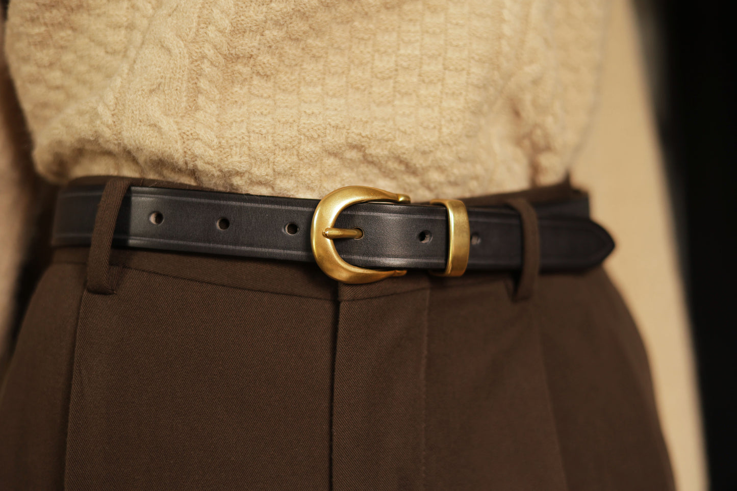 Women's leather belt 25mm Italian cowhide simple leather belt belt