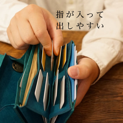 「カードが立つ／小銭が広がる」小さい長財布 stand up wallet GA/ graffi（スタンドアップウォレットGA/ グラフィー）