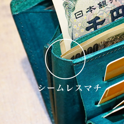 「1秒財布®︎」速い小さい薄い長財布 レジでモタつかず後ろを気にしない！カードが立つ、お札が噛まない新構造