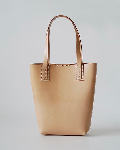 【ヌメ革】シンプル縦型レザートートバッグ｜A4対応・肩掛け・通勤/通学・大容量・日本製