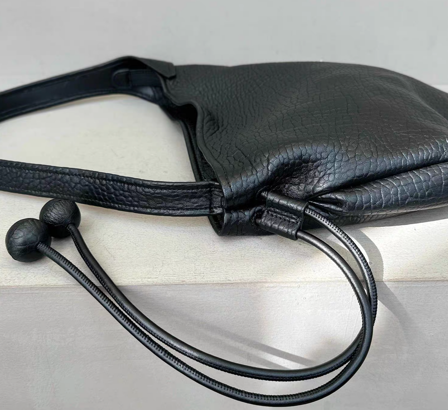 Deerskin soft shoulder bag Hokkaido deerskin