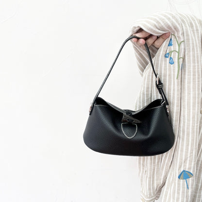 【受注生産】2WAY 牛革ホーンバックルバッグ — 手提げ＆斜め掛けのミニマルエディット