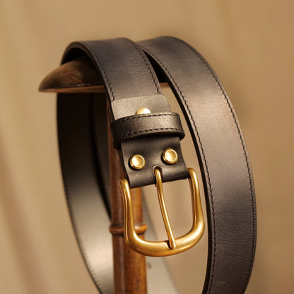 メンズクラシックベルト 真鍮バックル／3.8cm幅 イタリアレザー