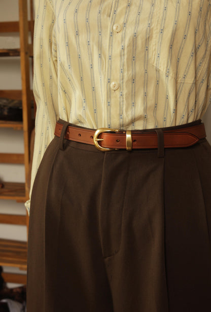 レザーベルト 25mm イタリア牛革　シンプル　革ベルト　belt