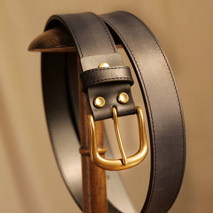 メンズクラシックベルト 真鍮バックル／3.8cm幅 イタリアレザー