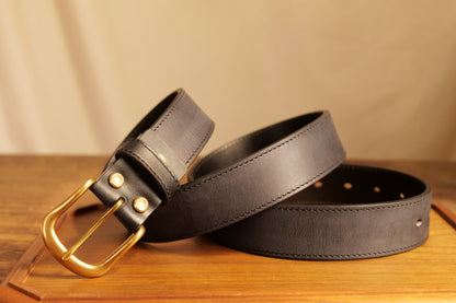 メンズクラシックベルト 真鍮バックル／3.8cm幅 イタリアレザー