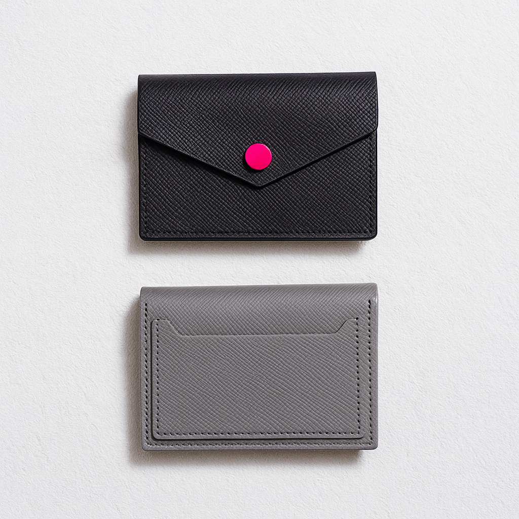 カードケース 本革 ミニ財布小銭入れ背面ポケット 薄型 コンパクト (5色展開)