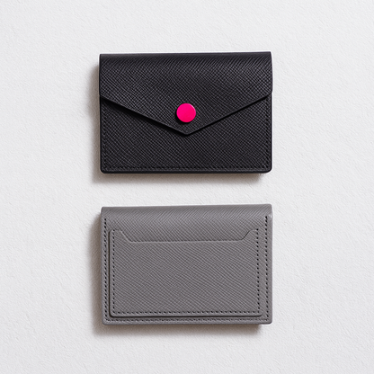 カードケース 本革 ミニ財布小銭入れ背面ポケット 薄型 コンパクト (5色展開)