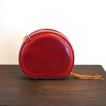 『手縫い 』Oreade オレアド  イタリアンレザー 円形ショルダーバッグ - スマホ収納・洗練されたデザイン『エシェリア/Eshellia Bovine』