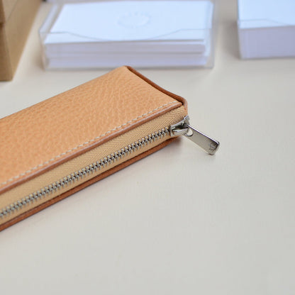 『手縫い 』軽量ペンケース 45g /YKKエクセラ使用 コンパクト 本革 文具ケース