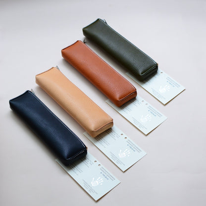 『手縫い 』軽量ペンケース 45g /YKKエクセラ使用 コンパクト 本革 文具ケース