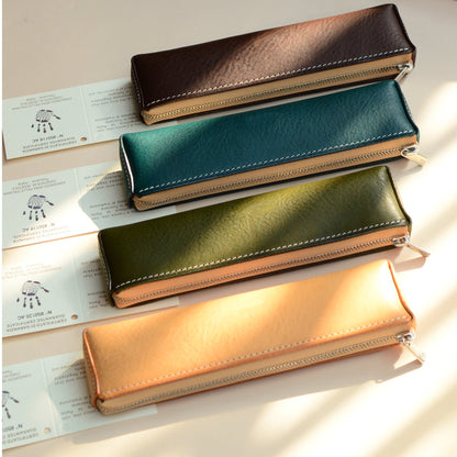 『手縫い 』軽量ペンケース 45g /YKKエクセラ使用 コンパクト 本革 文具ケース