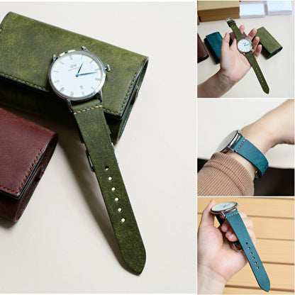 手縫い腕時計ベルト シンプル マルゴーレザー イタリアンレザー