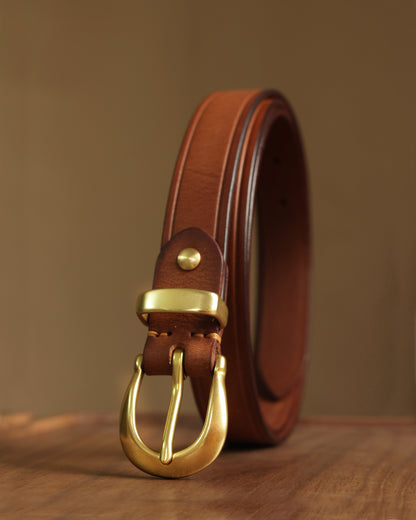 レザーベルト 25mm イタリア牛革　シンプル　革ベルト　belt