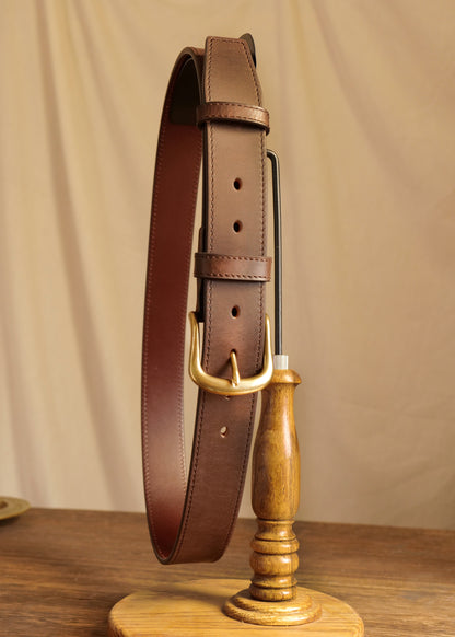 メンズクラシックベルト 真鍮バックル／3.8cm幅 イタリアレザー