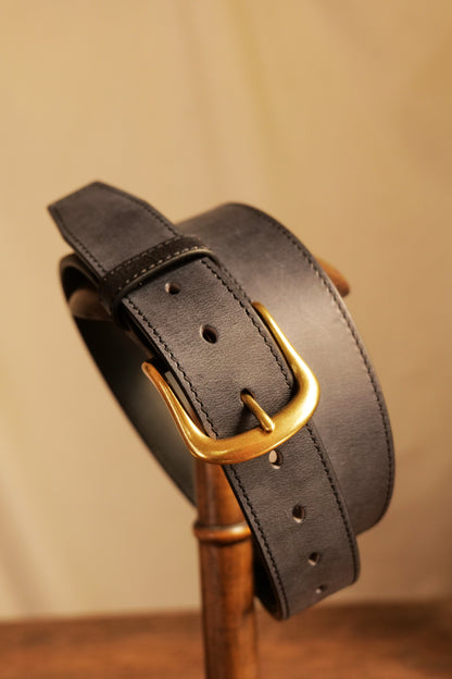 メンズクラシックベルト 真鍮バックル／3.8cm幅 イタリアレザー