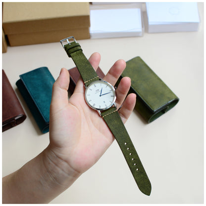 手縫い腕時計ベルト シンプル マルゴーレザー イタリアンレザー