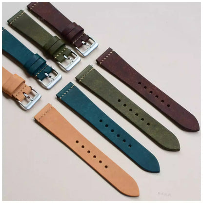 手縫い腕時計ベルト シンプル マルゴーレザー イタリアンレザー